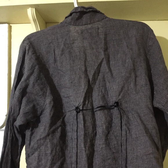 Flax striped brown linen blazer - Picture 5 of 6